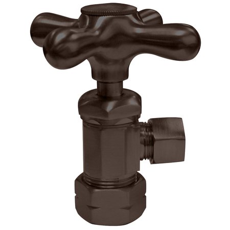 WESTBRASS Cross Handle Angle Stop Shut Off Valve 1/2-Inch Copper Pipe Inlet W/ 3/8-Inch Compression Outlet in D105X-12